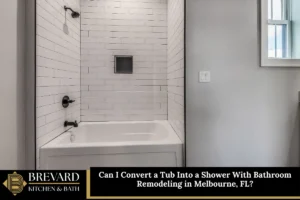 Tub and shower combo before a tub-to-shower conversion in Melbourne, FL